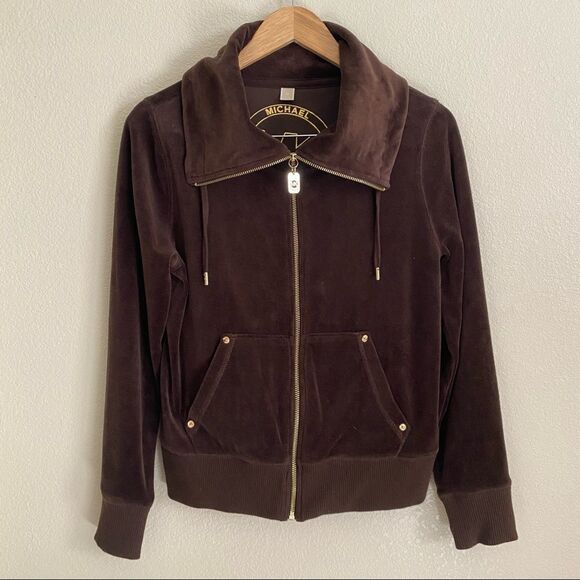 Michael Kors | Brown Velour Jacket, Size M - Picture 3 of 9